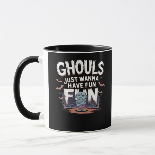 Caneca Ghouls Só Quer Divertir-Se - Citação Engraçada Do  (Esquerda)
