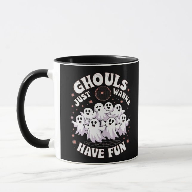 Caneca Ghouls Só Quer Divertir-Se Com Design Básico (Esquerda)