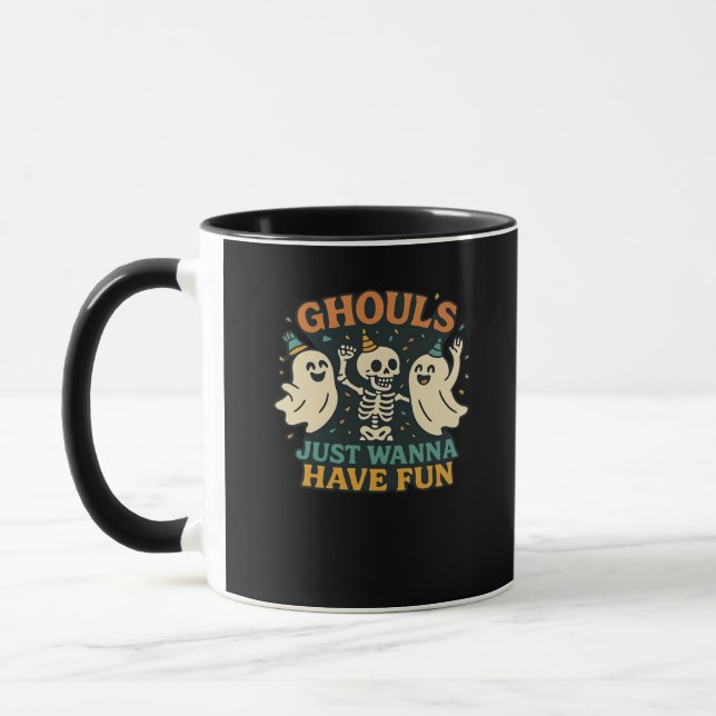 Caneca Ghouls Só Quer Divertir-Se Com Design Básico E Eng (Esquerda)