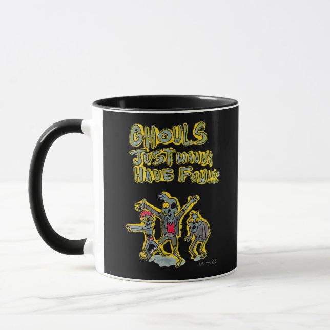 Caneca Ghouls Só Quer Divertir-Se Com Slogan De Spooky (Esquerda)