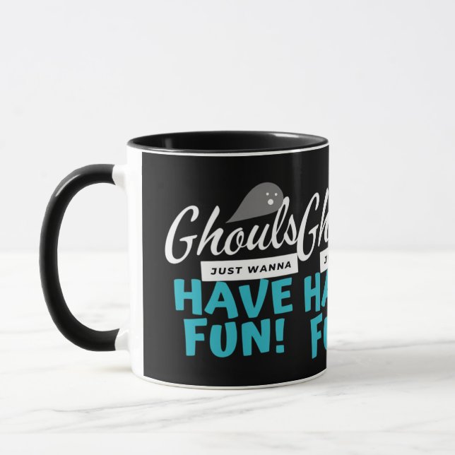 Caneca Ghouls Só Quer Divertir-Se Com Vibas Básicas (Esquerda)