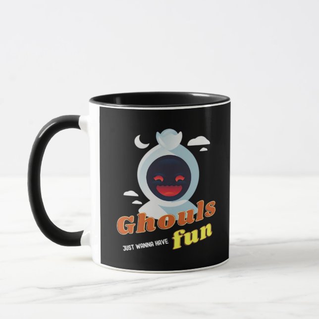 Caneca Ghouls Só Quer Divertir-Se Halloween E Cotação (Esquerda)