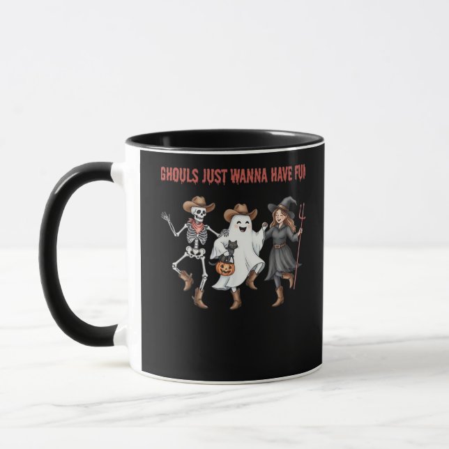 Caneca Ghouls Só Quer Divertir-Se No Dia das Bruxas. (Esquerda)