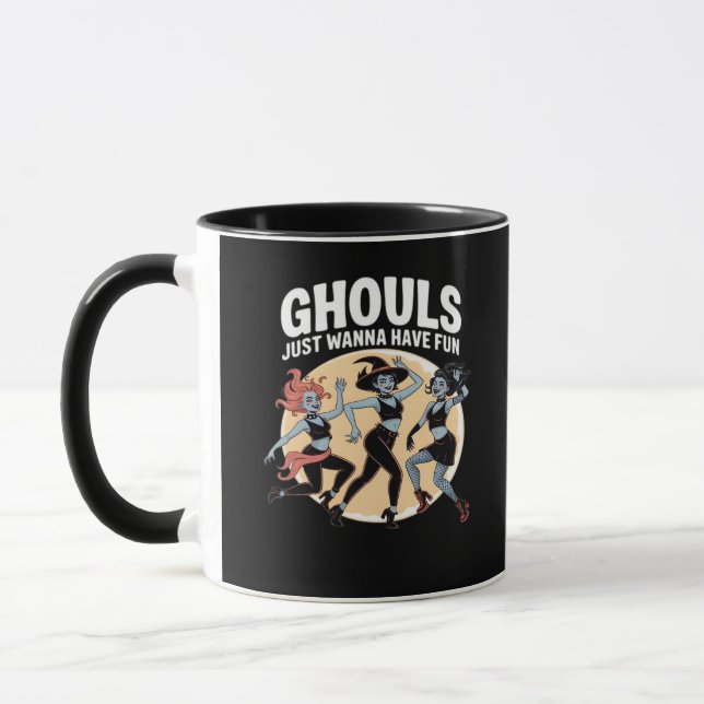 Caneca Ghouls Só Quer Divertir-Se, Outono E Básico (Esquerda)