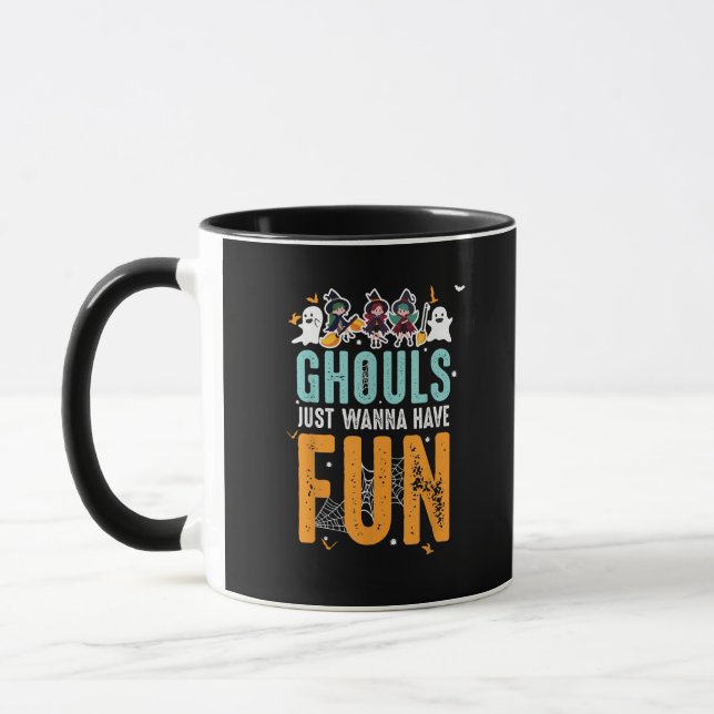 Caneca Ghouls Só Quer Ter Bruxas Dias de as Bruxas engraç (Esquerda)