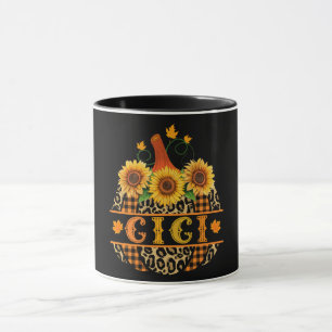 Caneca Gi Pumpkin Leopard Imprimir Xadrez de Búfalo de Gi
