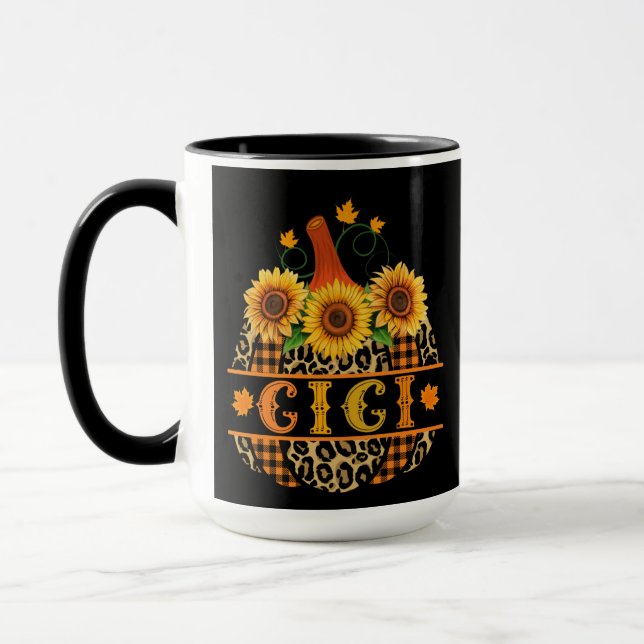 Caneca Gi Pumpkin Leopard Imprimir Xadrez de Búfalo de Gi (Esquerda)