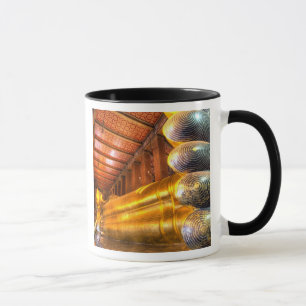 Caneca Gigante Buda reclinado dentro do templo, Wat Pho,