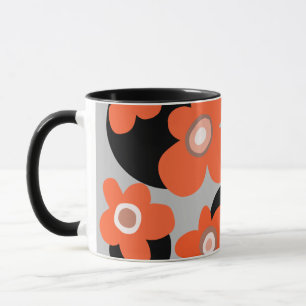 Caneca gigante de café com padrão floral
