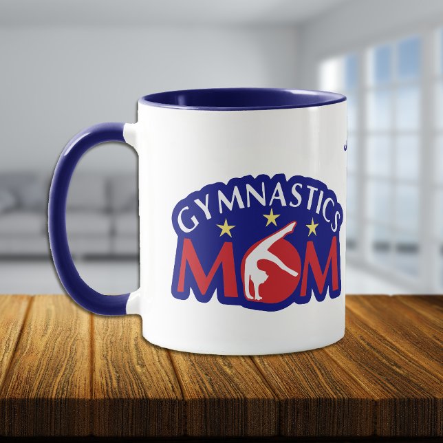 Caneca Ginástica Vermelha Branca e Azul Mãe Personalizada (Criador carregado)