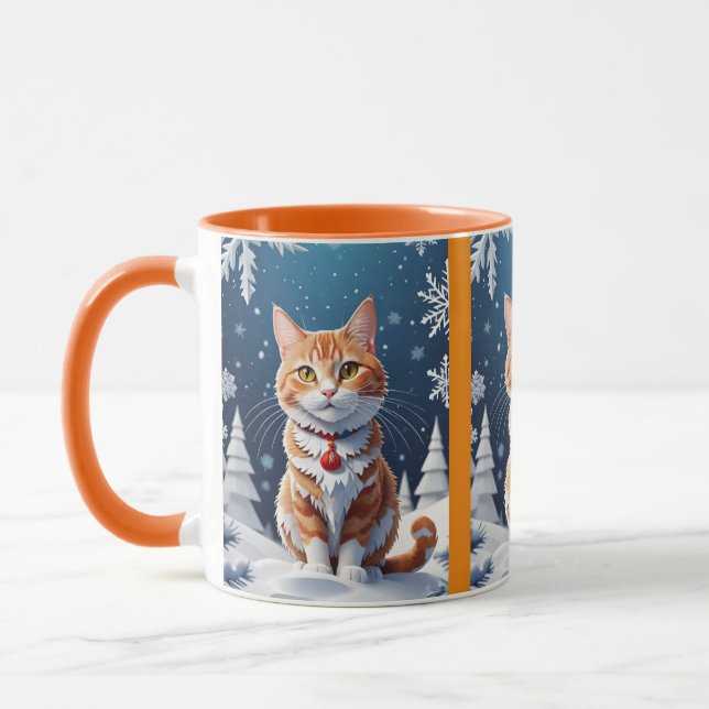 Caneca Ginger Winter Christmas Cat (Esquerda)