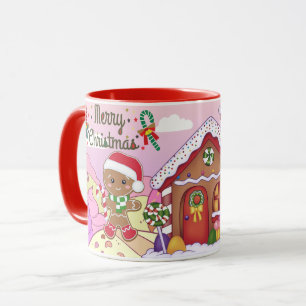 Caneca Gingerbread de Natal bonito