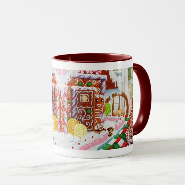 Caneca GINGERBREAD SURPRISE Maroon Combo Mug (Frente Esquerda)