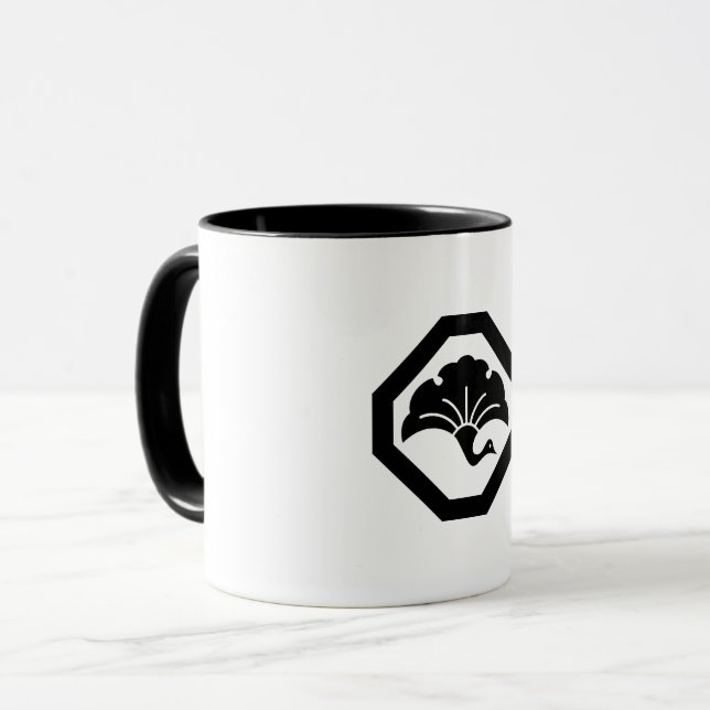 Caneca Ginkgo Crane no canto cortado (Frente Esquerda)