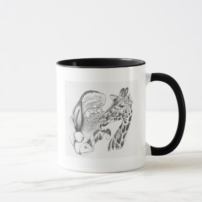 Caneca Girafa de Natal e Papai Noel (Direita)