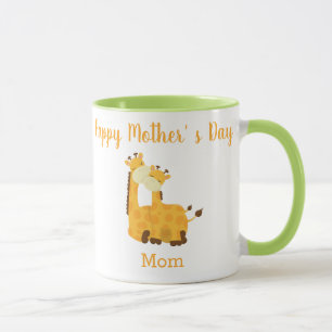 Caneca Girafa e Dia de as mães de vitelo bonitos