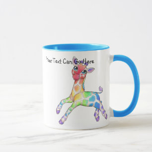 Caneca Girafa Mug Colorida