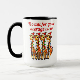 Caneca Girafas de Natal com Santa Hats e Luzes