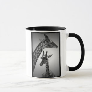 Caneca girafas, mãe e criança