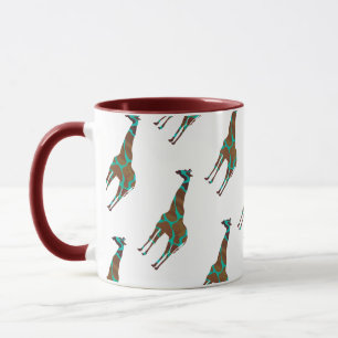 Caneca Giraffe Brown e Teal Impressão