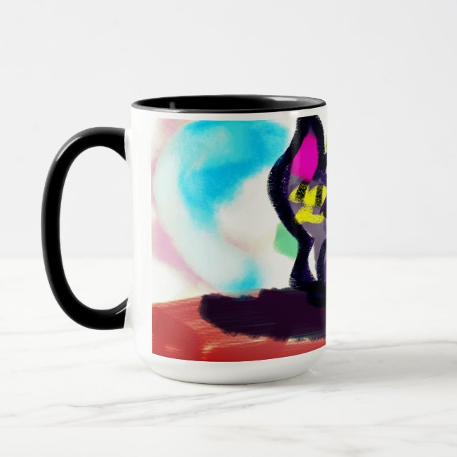 Caneca Girassóis e gato preto (Esquerda)