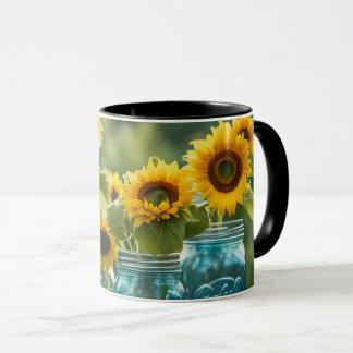 Caneca Girassóis e Potes de Pedra