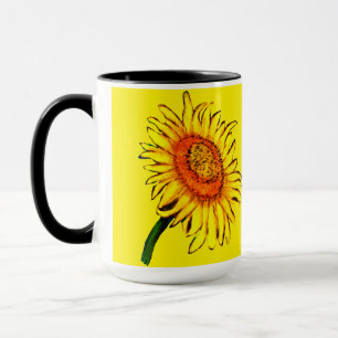 Caneca Girassol Amarelo Personalizado