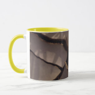 Caneca Girassol crescendo a partir de Lama Rachada