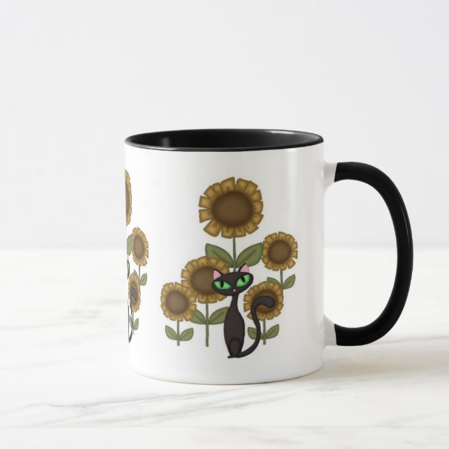 Caneca Girassol Gato Preto (Direita)