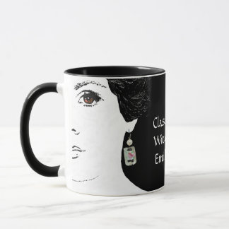 Caneca Girl face floral fashion femme customizable name