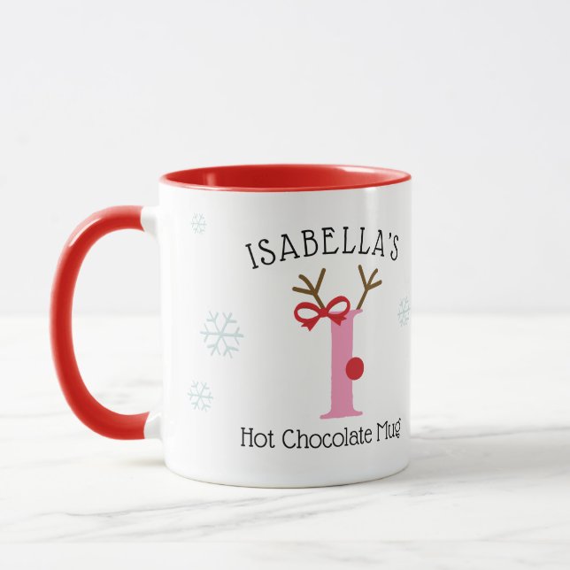 Caneca Girls Personalized Reindeer I Hot Chocolate Mug (Esquerda)