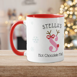 Caneca Girls Personalized Reindeer S Hot Chocolate Mug