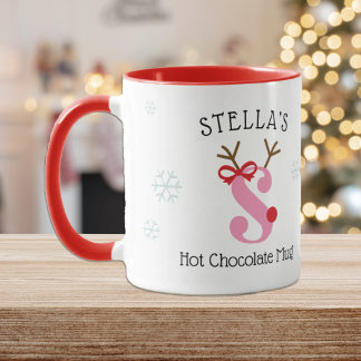 Caneca Girls Personalized Reindeer S Hot Chocolate Mug