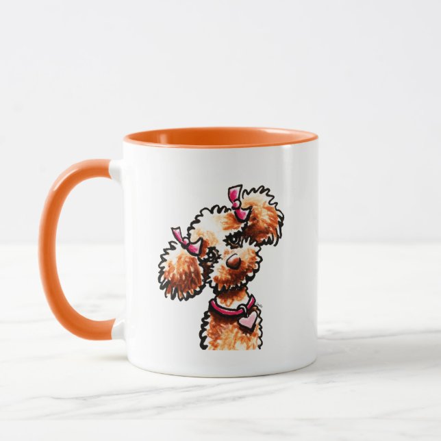 Caneca Girly Apricot Poodle Off-Leash Art™ (Esquerda)