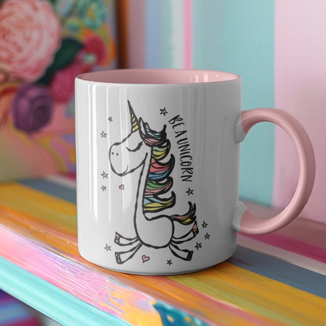 Caneca Girly Be a Unicorn Novelty Motivational Cote (We can't think of a better way for you to express your inner magic in the morning and start your day)