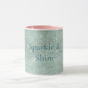Caneca Girly Mint Glitzy Sparkle