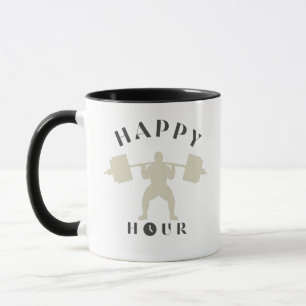 Caneca Giro Engraçado de Cabeça de Café Feliz Hora Engraç