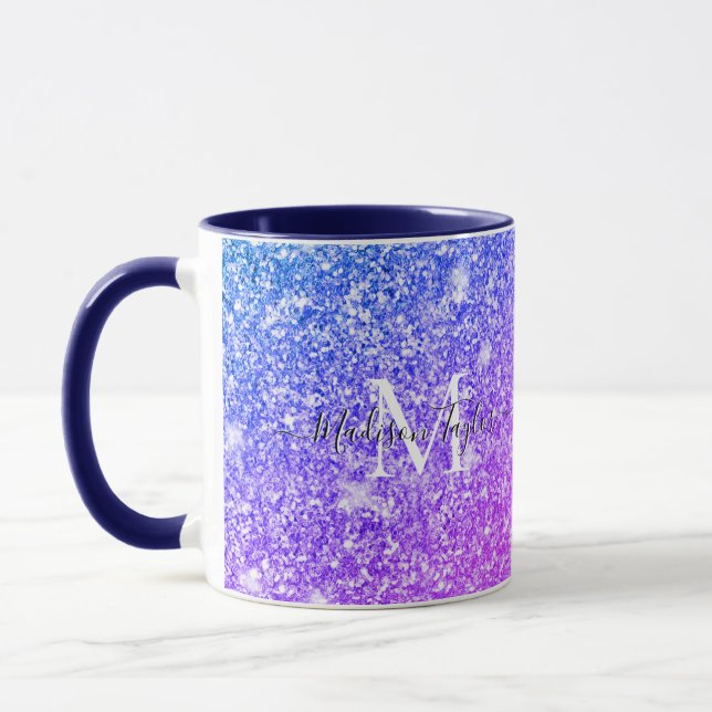 Caneca Giry Purple e Pink Glitter Monographic Name (Esquerda)