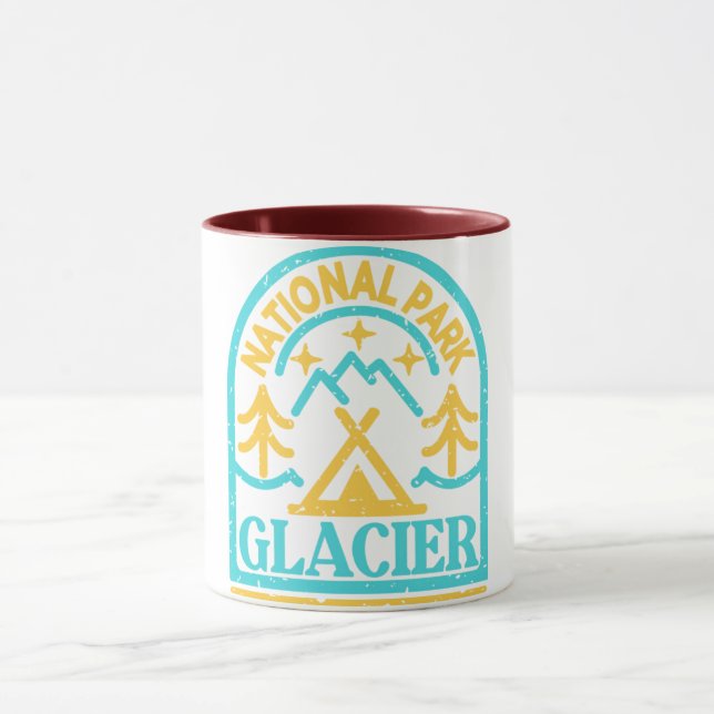 Caneca Glaciar National Park Monoline Mug (Centro)