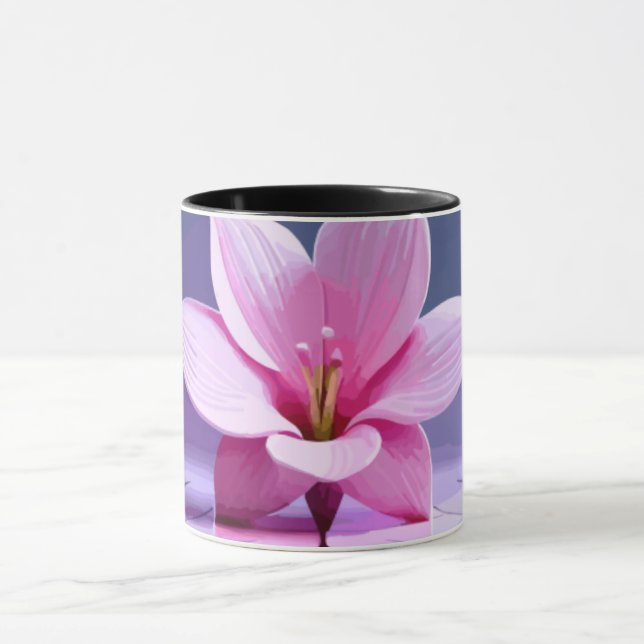 Caneca Gladíolos Dimensionais: Masterícula Rosa e Púrpura (Centro)