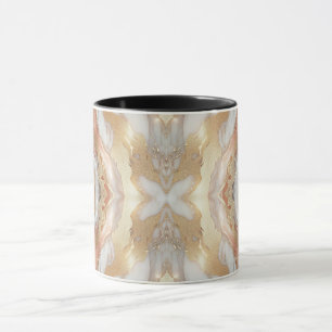 Caneca Glam Rosa Dourado Luxuoso Tendência Mármore Borbol