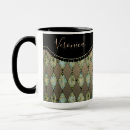 Caneca Glam Turquoise Harlequin Personalizado