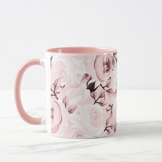 Caneca Glama de Chiques de Rosas Rosa (Esquerda)