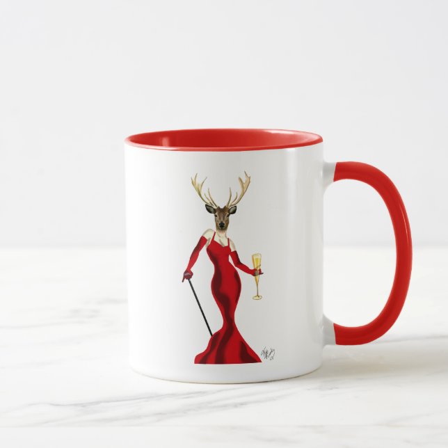 Caneca Glamor Deer Em Vermelho (Direita)