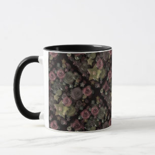 Caneca Glass tile 3D liquid roses and stars
