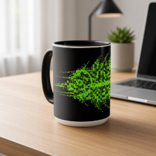 Caneca Glitch Pixel Code Peixe 
