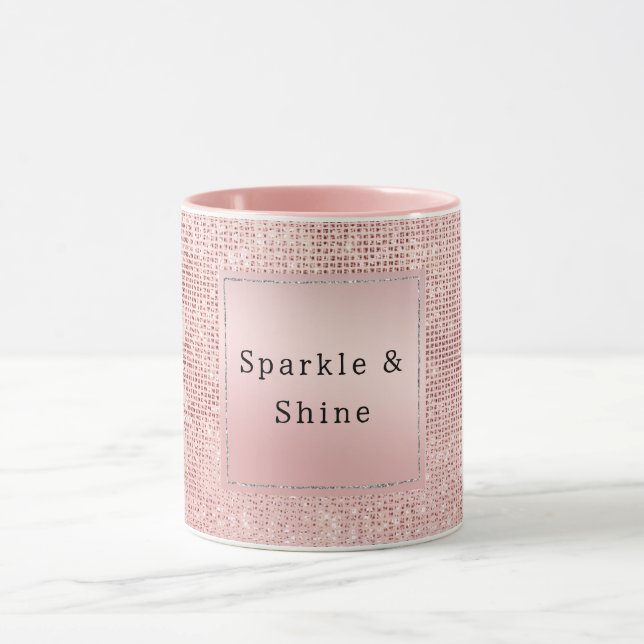 Caneca Glitter Castanho Rosa Dourado (Centro)