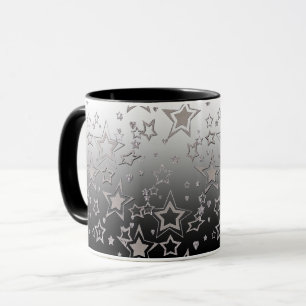 Caneca Glitter de gradiente natalício brilhando estrelas 