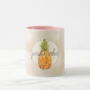 Caneca Glitter Dourado de abacaxi tropical      