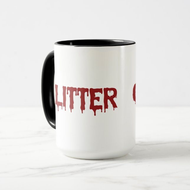 Caneca Glitter in Blood Typografie  (Frente Esquerda)